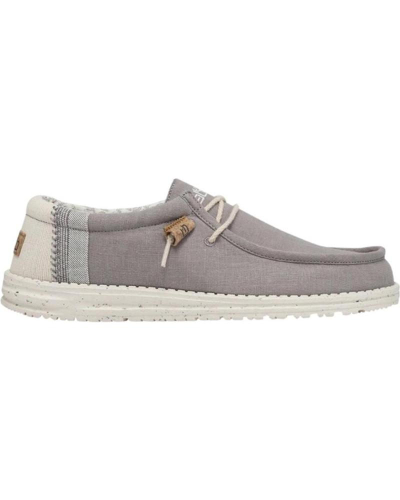Nauticos de Hombre HEY DUDE WALLY LINEN NATURAL BEIG GRIS