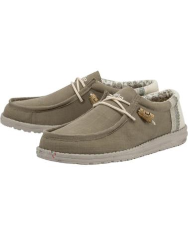 HEY DUDE WALLY LINEN MOKASSINS FÜR HERREN - NATUR KHAKI KAKI