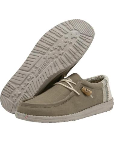 HEY DUDE WALLY LINEN MOKASSINS FÜR HERREN - NATUR KHAKI KAKI
