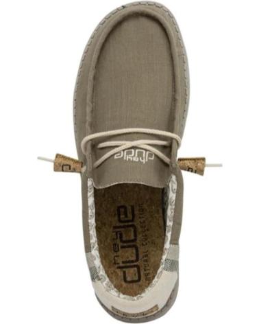 HEY DUDE WALLY LINEN MOKASSINS FÜR HERREN - NATUR KHAKI KAKI
