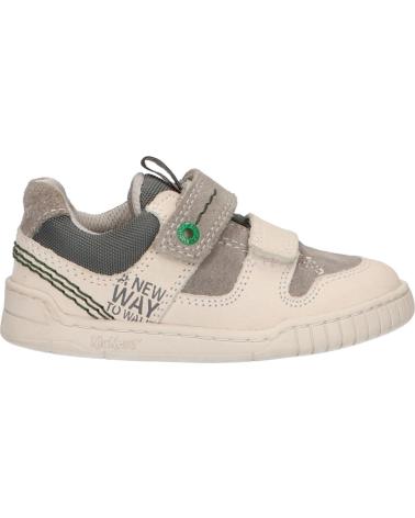 Sapatilhas de Menina e Menino KICKERS 694150-10 WAHOU 33 BLANC GRIS