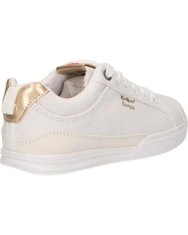 Sapatilhas de Menina e Menino KICKERS 686090-30 TAMPA CDT 34 BLANC OR CLAIR