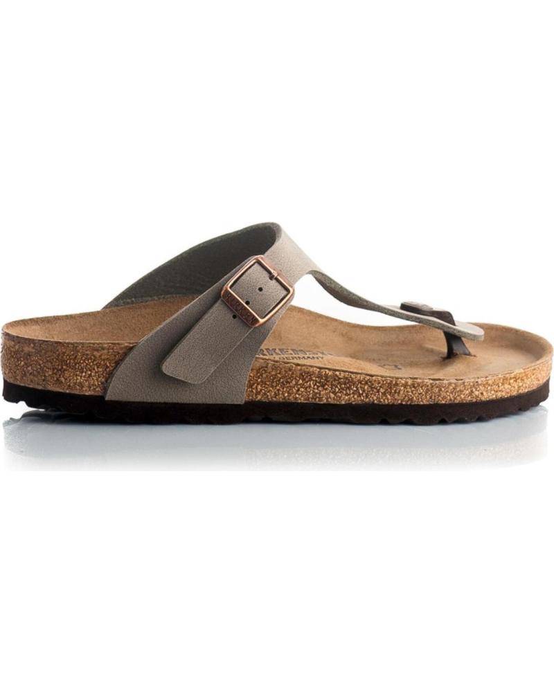 Woman and Man Sandals BIRKENSTOCK CHANCLAS GIZEH BIRKO FLOR NUBUCK STONE