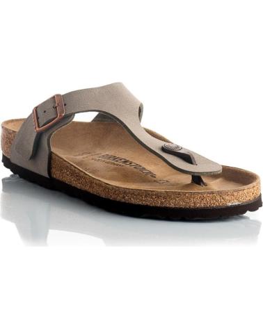 Woman and Man Sandals BIRKENSTOCK CHANCLAS GIZEH BIRKO FLOR NUBUCK STONE