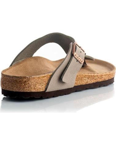 Woman and Man Sandals BIRKENSTOCK CHANCLAS GIZEH BIRKO FLOR NUBUCK STONE