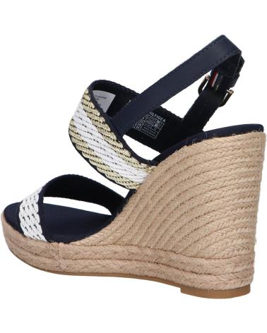 Sandálias de Mulher TOMMY HILFIGER FW0FW07089 GOLDEN WEBBING WEDGE DW6 SPACE BLUE