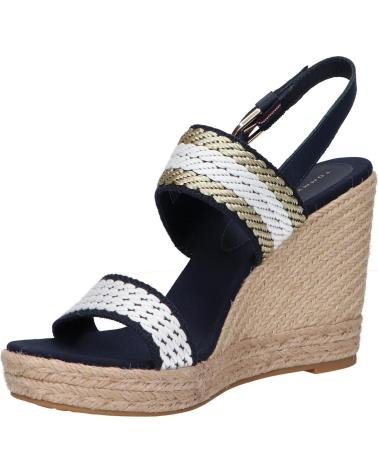 Sandálias de Mulher TOMMY HILFIGER FW0FW07089 GOLDEN WEBBING WEDGE DW6 SPACE BLUE