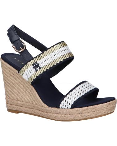 Sandálias de Mulher TOMMY HILFIGER FW0FW07089 GOLDEN WEBBING WEDGE DW6 SPACE BLUE