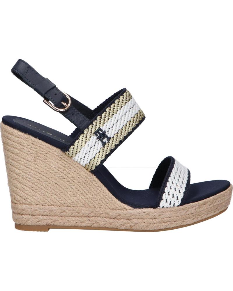 Sandálias de Mulher TOMMY HILFIGER FW0FW07089 GOLDEN WEBBING WEDGE DW6 SPACE BLUE