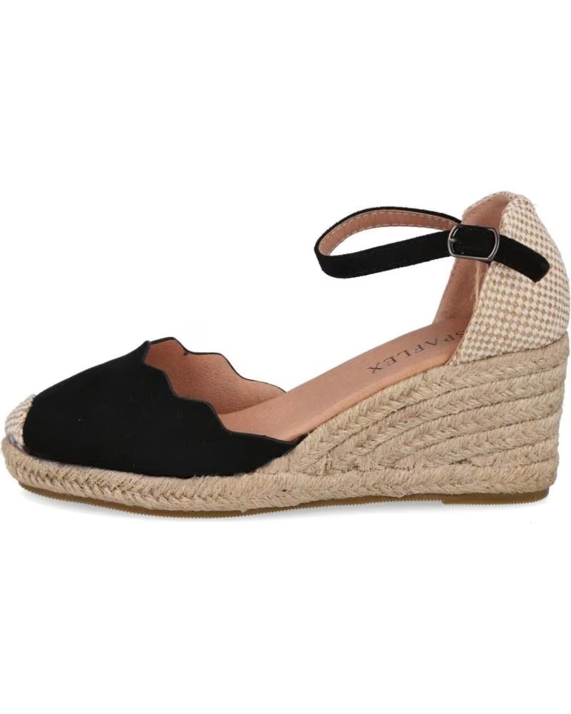 Sandálias de Mulher HISPAFLEX CUNAS DE ESPARTO MD2203 PARA MUJER EN COLOR NEGRO NEGRO