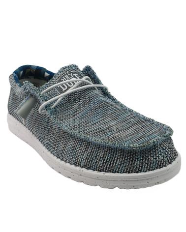 Zapatos de Hombre HEY DUDE WALLY LINEN NATURAL AZUL GRIS