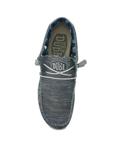 Zapatos de Hombre HEY DUDE WALLY LINEN NATURAL AZUL GRIS