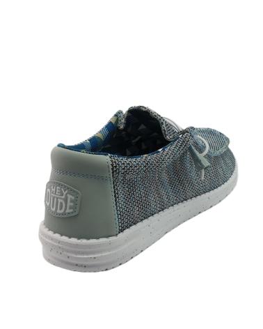 Zapatos de Hombre HEY DUDE WALLY LINEN NATURAL AZUL GRIS