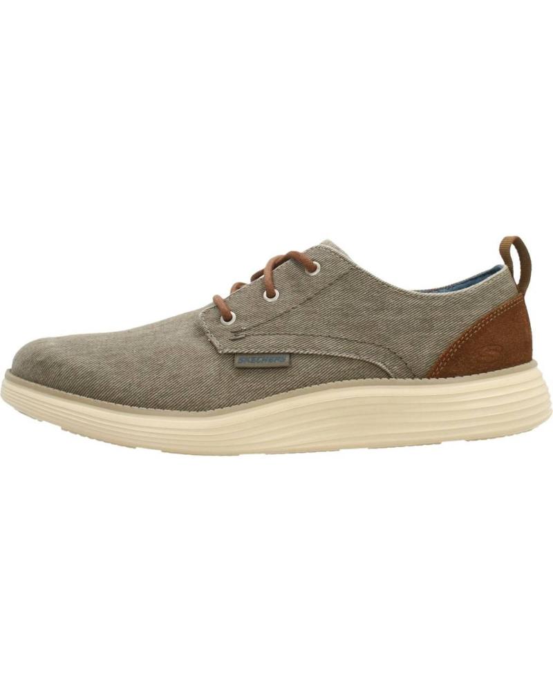 SKECHERS 65910 FREIZEITSCHUHE BEIGE MIT BRAUNEN AKZENTEN BEIGE