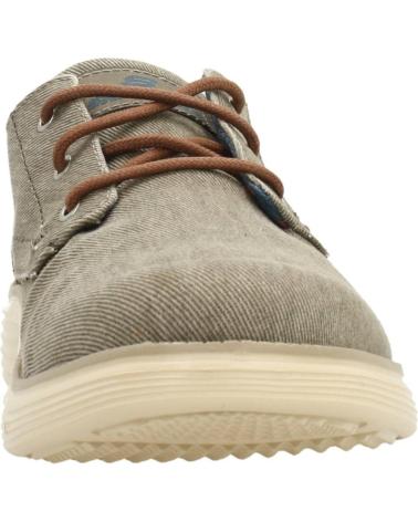 SKECHERS 65910 FREIZEITSCHUHE BEIGE MIT BRAUNEN AKZENTEN BEIGE