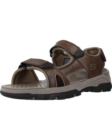 SKECHERS SANDALIA CON VELCROS PARA HOMBRE 204106 COLOR MARRON BROWN