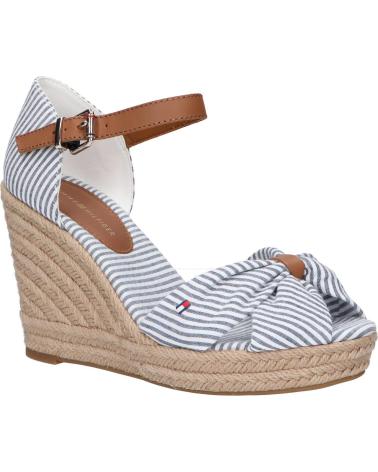 Woman Sandals TOMMY HILFIGER FW0FW07160 SEERSUCKER HIGH WEDGE 0G5 SEERSUCKER-BLUE