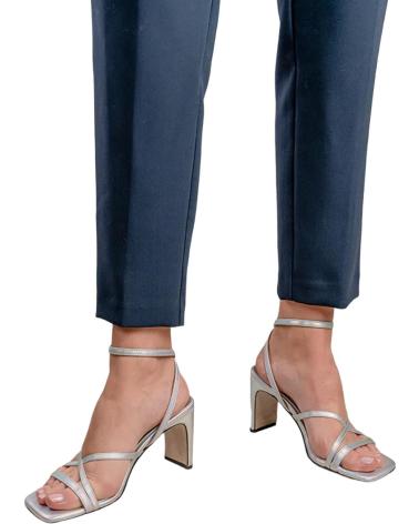 Sandalias de Mujer BRYAN SANDALIAS TACON PIEL PLATEADA LAMINADO PLATA