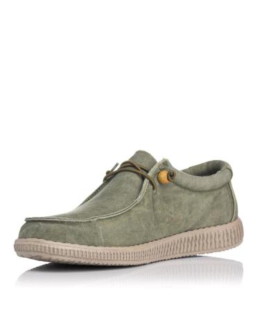 Nauticos de Hombre y Niño WALK IN PITAS ZAPATILLAS LONA PITAS WALLABI WASHED KAKI VERDE