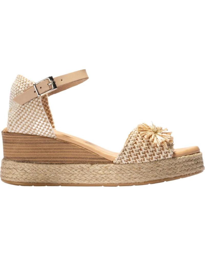 Sandales pour Femme PITILLOS CUNA RAFIA FLOR BEIGE