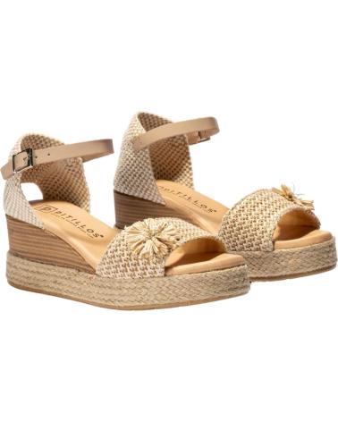 Sandales pour Femme PITILLOS CUNA RAFIA FLOR BEIGE