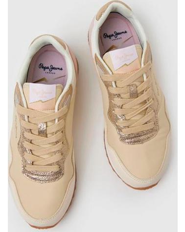 Sportif pour Femme PEPE JEANS PLS31463 ZAPATILLAS CASUAL DE MUJER BEIGE BEIGE