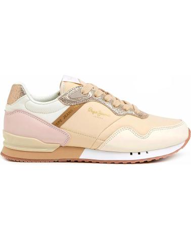 Sportif pour Femme PEPE JEANS PLS31463 ZAPATILLAS CASUAL DE MUJER BEIGE BEIGE
