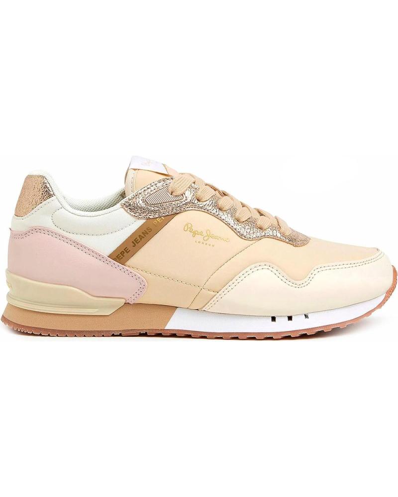 Sportif pour Femme PEPE JEANS PLS31463 ZAPATILLAS CASUAL DE MUJER BEIGE BEIGE