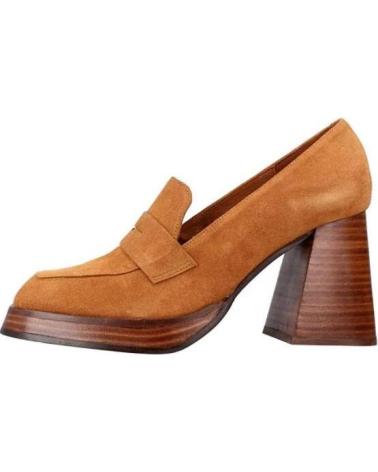 Zapatos de Mujer ANGEL ALARCON MOCASIN ANTE TACON 7 CM MARRóN