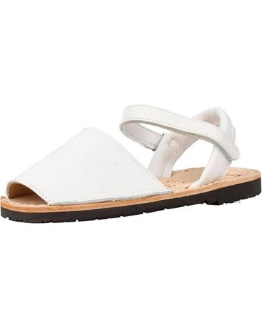 Sandalias de Niña y Niño RIA MENORCA MENORQUINA RIA VELCRO BLANCO