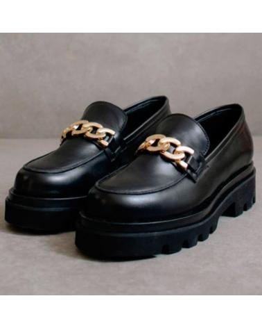 Zapatos de Mujer ALOHAS MOCASIN ANTIFAZ METAL NEGRO