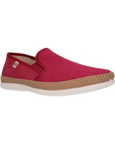 Zapatos de Hombre ROAL COPETE BANDA ESPIGA LONA BURDEOS AZUL