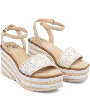Sandalen für Damen ALMA BLUE SANDALIA CUNA ALTA RAFIA WHITE