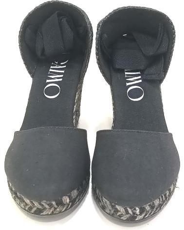 Sandalias de Mujer GAIMO ALPARGATA FABRICADA EN TEXTIL CON CUNA DE YUTE PIQUE NEGRO