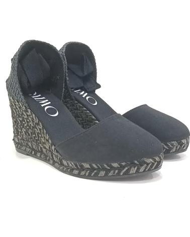 Sandalias de Mujer GAIMO ALPARGATA FABRICADA EN TEXTIL CON CUNA DE YUTE PIQUE NEGRO