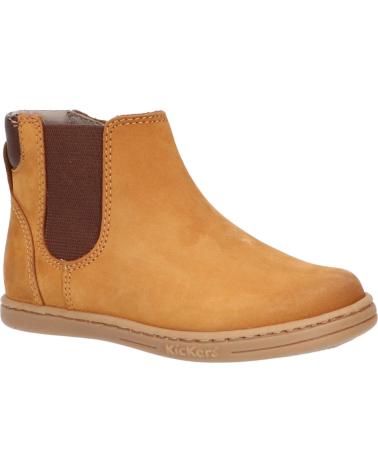 Stivali per Bambina e Bambino KICKERS 738640-10 TACKBOOT 116 CAMEL MARRON