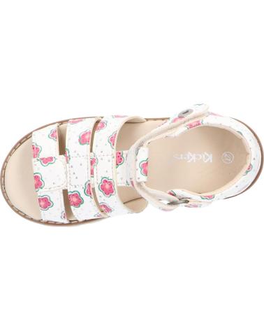 girl Sandals KICKERS 860664-10 NOOPI 32 BLANC CASSE FLO