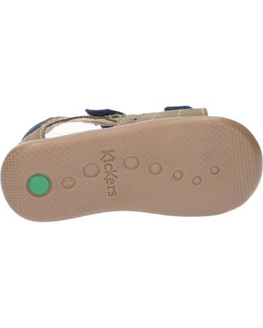 Sandali per Bambino KICKERS 785408-10 BOPING-2 GOLF NUBUCK 203 KAKI BLEU