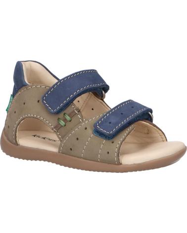 Sandali per Bambino KICKERS 785408-10 BOPING-2 GOLF NUBUCK 203 KAKI BLEU