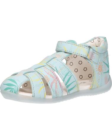 Sandali per Bambina e Bambino KICKERS 895392-10 BIGFLO-2 COW NAPPA 53 BLEU CLAIR SUNS