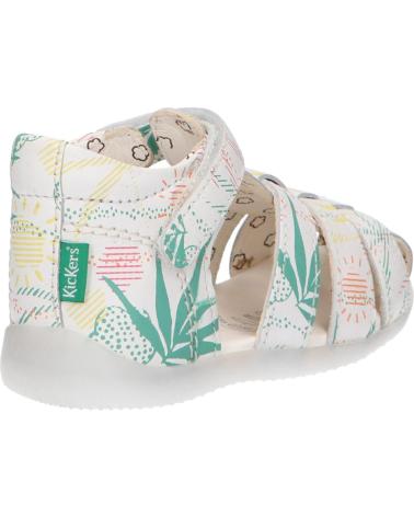 Sandali per Bambina e Bambino KICKERS 895392-10 BIGFLO-2 COW NAPPA 33 BLANC SUNSHINE