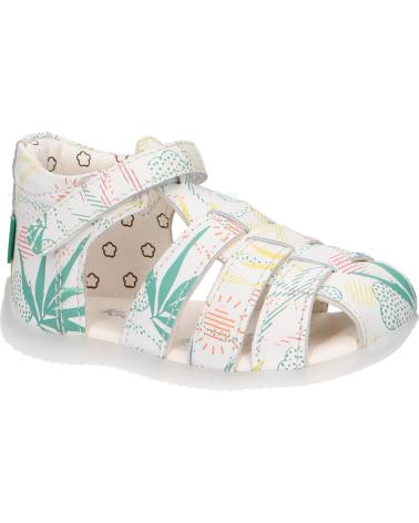 Sandali per Bambina e Bambino KICKERS 895392-10 BIGFLO-2 COW NAPPA 33 BLANC SUNSHINE