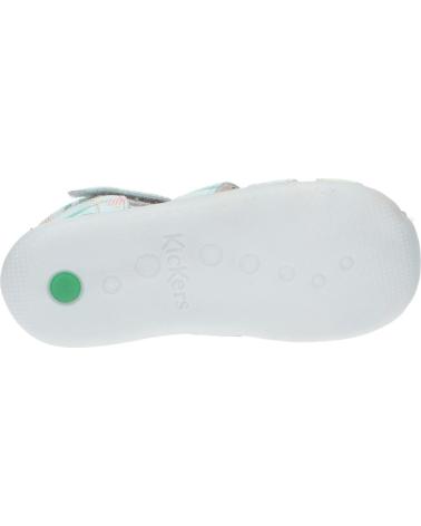 Sandali per Bambina e Bambino KICKERS 895392-10 BIGFLO-2 COW NAPPA 53 BLEU CLAIR SUNS