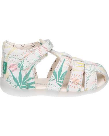 Sandali per Bambina e Bambino KICKERS 895392-10 BIGFLO-2 COW NAPPA 33 BLANC SUNSHINE