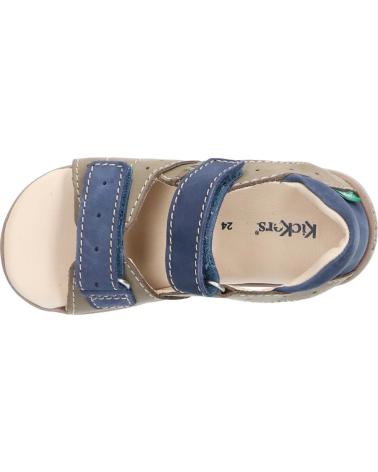 Sandali per Bambino KICKERS 785408-10 BOPING-2 GOLF NUBUCK 203 KAKI BLEU
