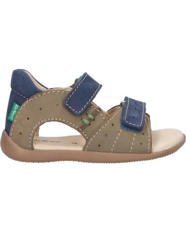 Sandali per Bambino KICKERS 785408-10 BOPING-2 GOLF NUBUCK 203 KAKI BLEU