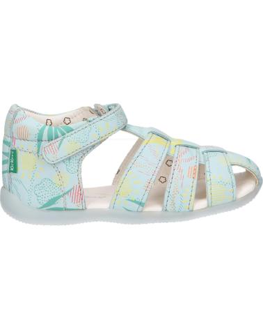 Sandali per Bambina e Bambino KICKERS 895392-10 BIGFLO-2 COW NAPPA 53 BLEU CLAIR SUNS