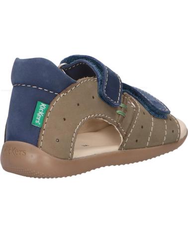 Sandali per Bambino KICKERS 785408-10 BOPING-2 GOLF NUBUCK 203 KAKI BLEU