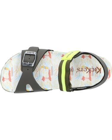 girl and boy Sandals KICKERS 894911-30 SOSTREET 202 KAKI JAUNE SURF
