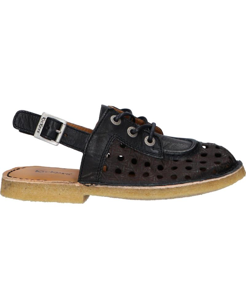Woman and girl Sandals KICKERS 930800-50 KICK LELLA NATURAL LEATHER 8 NOIR